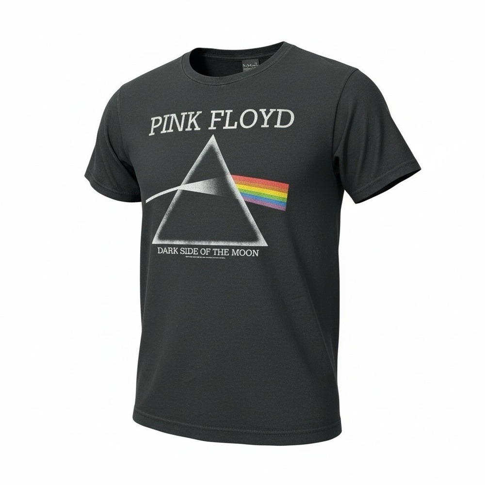 VTG Y2K 2009 Pink Floyd Dark Side Of The Moon Band T-Shirt Unisex M Black Fader